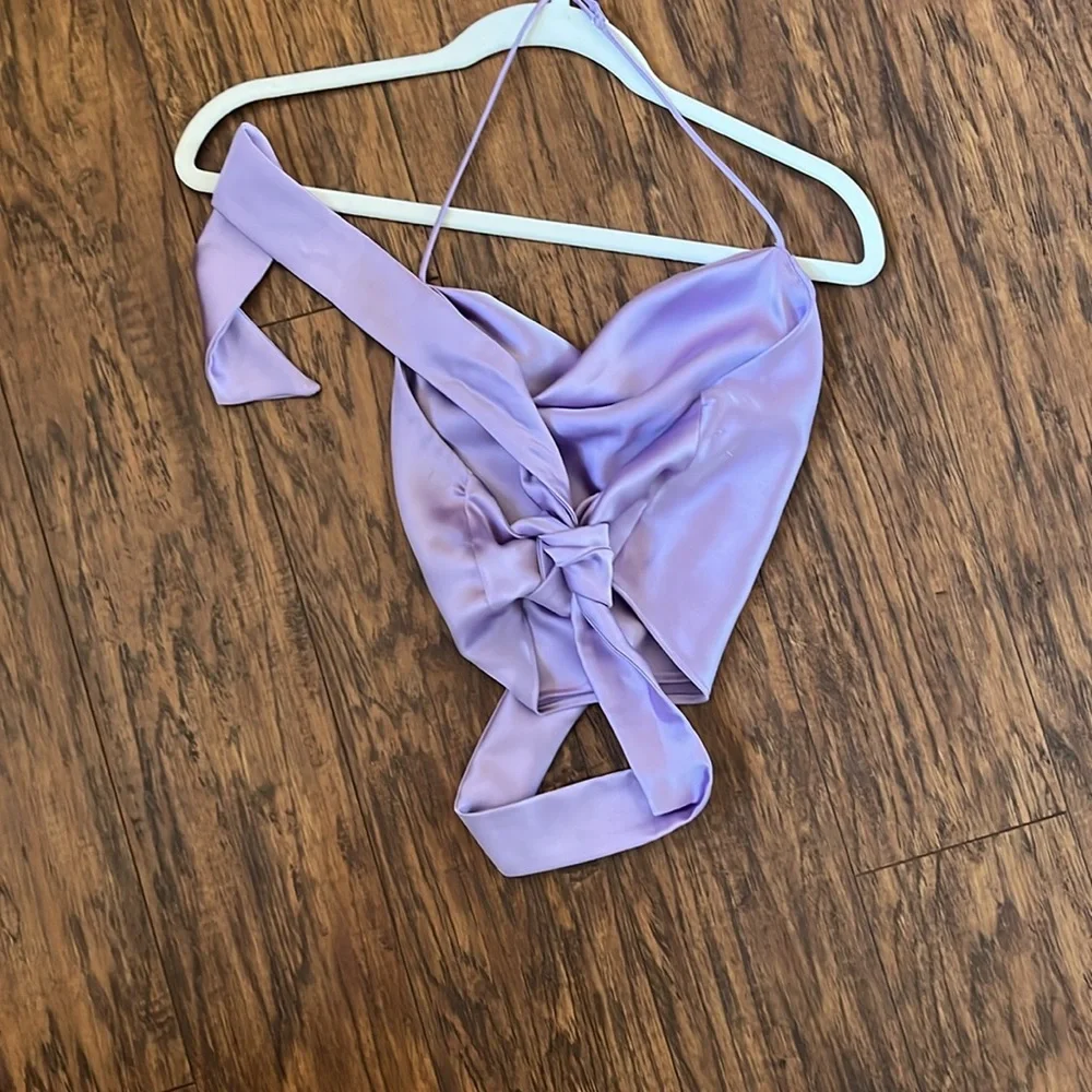 LIKE NEW Zara Satin Lavender Top Size XS - Picture 2 of 5